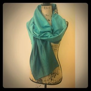 Accessories - Gorgeous 100% Silk Teal Scarf, reversible! Accessories - Gorgeous 100% Silk Teal Scarf, reversible!